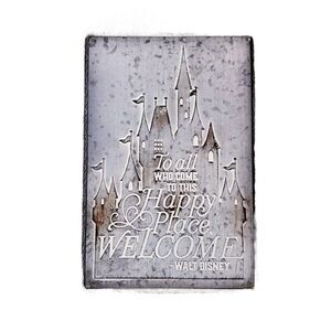 DISNEYLAND Grey Chic Metal Wall Art Decor NEW